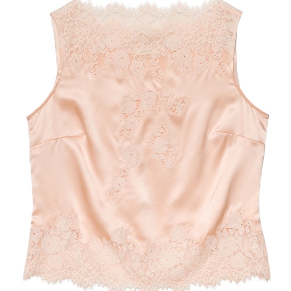 DÔEN Viviane Lace Trim Silk Satin Top nwt
Color: Peach Sorbet - Picture 7 of 10